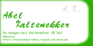 abel kaltenekker business card